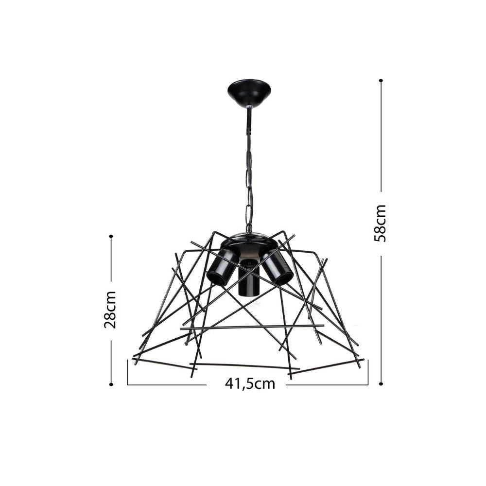 lampada a sospensione tena mdl3854 luci in metallo nero asimmetrico, ambientazione moderna con punto luce centrale sopra il tavolo