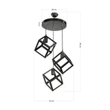 lampada a sospensione  agatha mdl3790 3 cubi nero, lampada a sospensione con luce diretta, perfetta per tavolo da pranzo o cucina