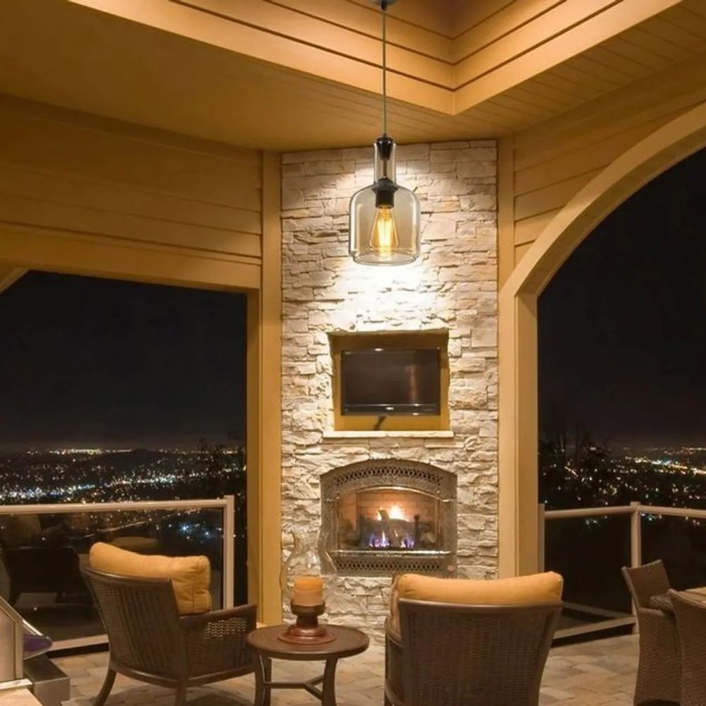 lampada a sospensione boston mdl3554 con diffusore vetro fumè, cavo regolabile per adattarsi a soffitti di diverse altezze