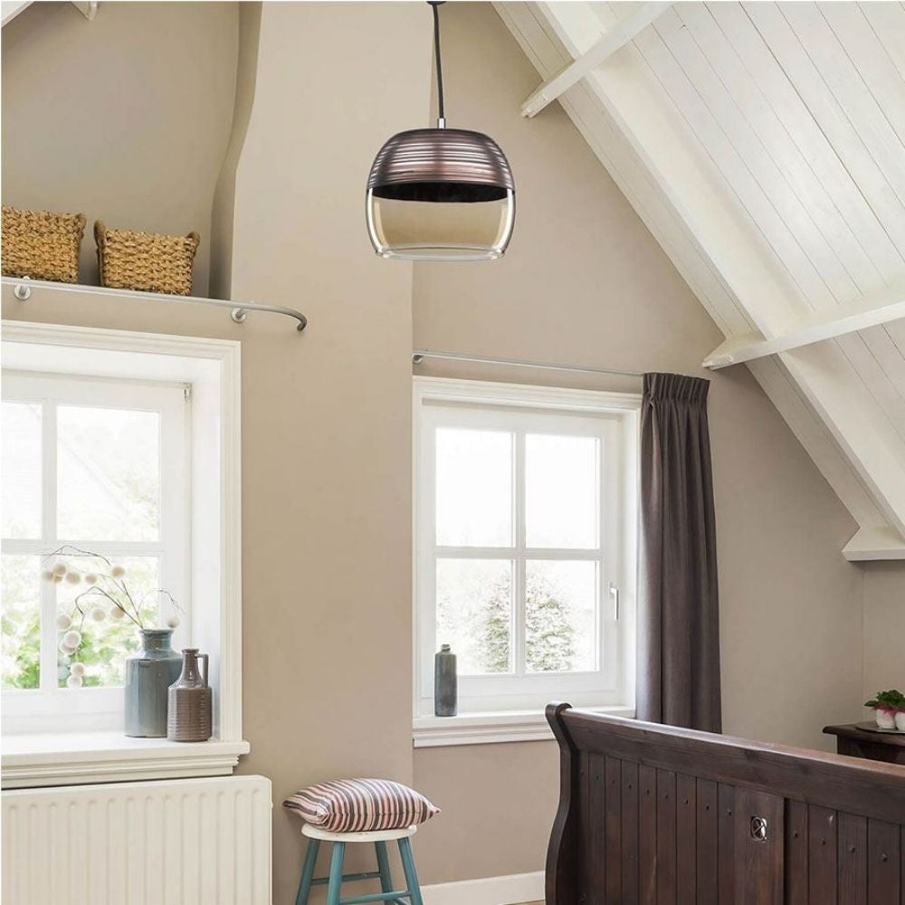 lampada a sospensione punto asz0856 diffusore bicchiere rovesciato, cavo regolabile per adattarsi a soffitti di diverse altezze