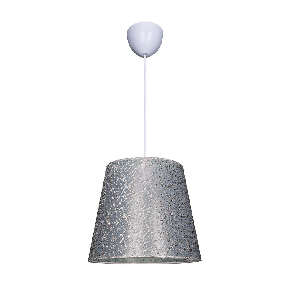 lampada a sospensione conic asz0777 in tessuto grigio, lampada a sospensione con luce diretta, perfetta per tavolo da pranzo o cucina