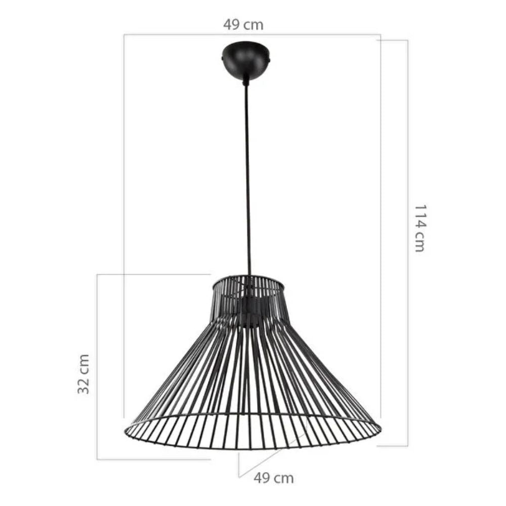 lampada a sospensione panama mdl4135 filo metallico nero, cavo regolabile per adattarsi a soffitti di diverse altezze