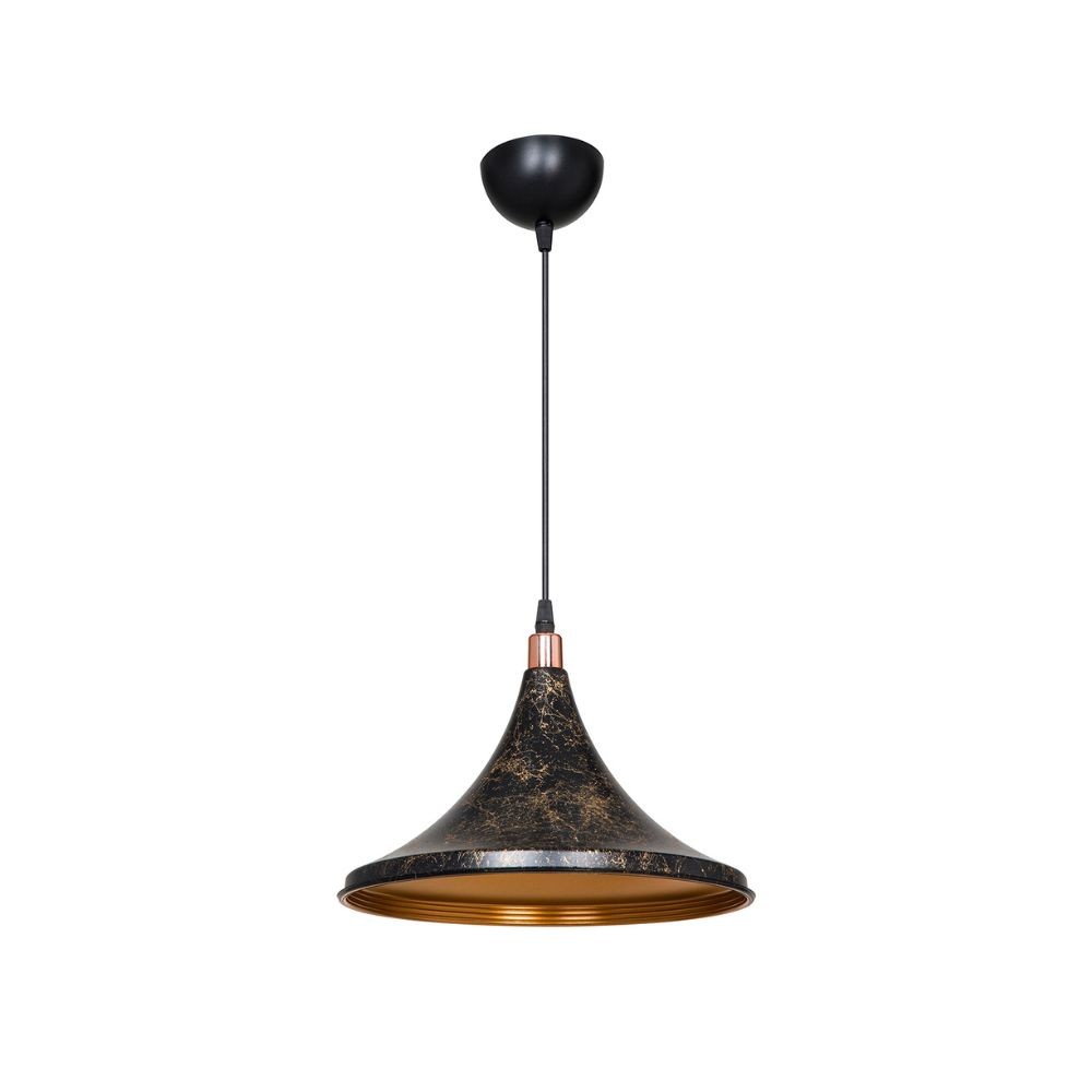 lampada a sospensione kalyon metallo nero oro asz1650, lampada a sospensione con luce diretta, perfetta per tavolo da pranzo o cucina