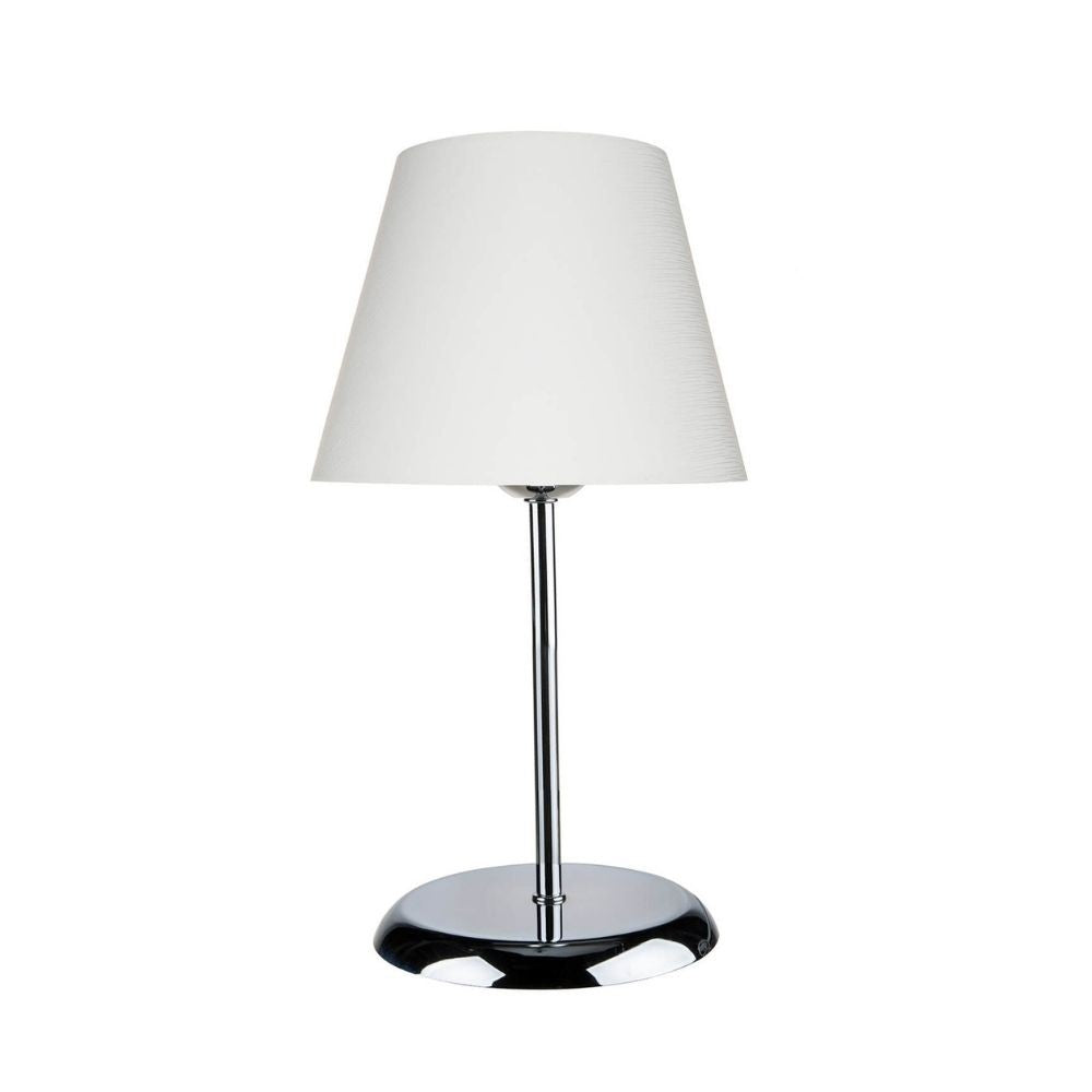 lampada da tavolo elva asz1047 in metallo e paralume tessuto, lampada da tavolo con base stabile e paralume elegante