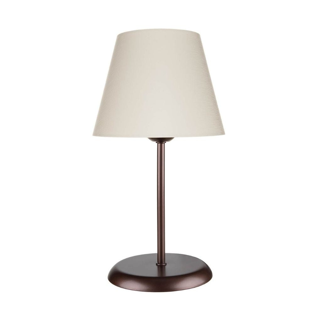 lampada da tavolo elva asz1050 in metallo e paralume tessuto, lampada da tavolo con base stabile e paralume elegante