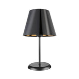 lampada da tavolo verda asz1212 in metallo e paralume tessuto nero, lampada da tavolo con base stabile e paralume elegante