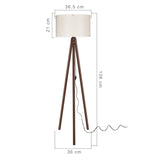 lampada da terra aden asz1460 con piantana in noce e paralume in tessuto crema, luce indiretta perfetta per creare atmosfera accogliente