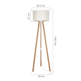 lampada da terra piko asz1664 con piantana in rovere e paralume in tessuto crema, luce indiretta perfetta per creare atmosfera accogliente