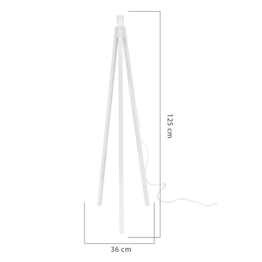 lampada da terra rodi asz1239 treppiede bianco, vista ambientata accanto a divano, poltrona o libreria