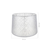 paralume deco asz1181 tessuto bianco motivo ricamo, vista ambientata accanto a divano, poltrona o libreria