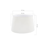 paralume tripod mdl2736 tessuto bianco, vista ambientata accanto a divano, poltrona o libreria