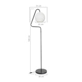 lampada da terra a stelo yumak mdl4256 grigio e paralume tessuto bianco, struttura stabile con base solida e design contemporaneo