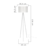lampada da terra rodi asz1233 treppiede legno e paralume tessuto bianco, struttura stabile con base solida e design contemporaneo