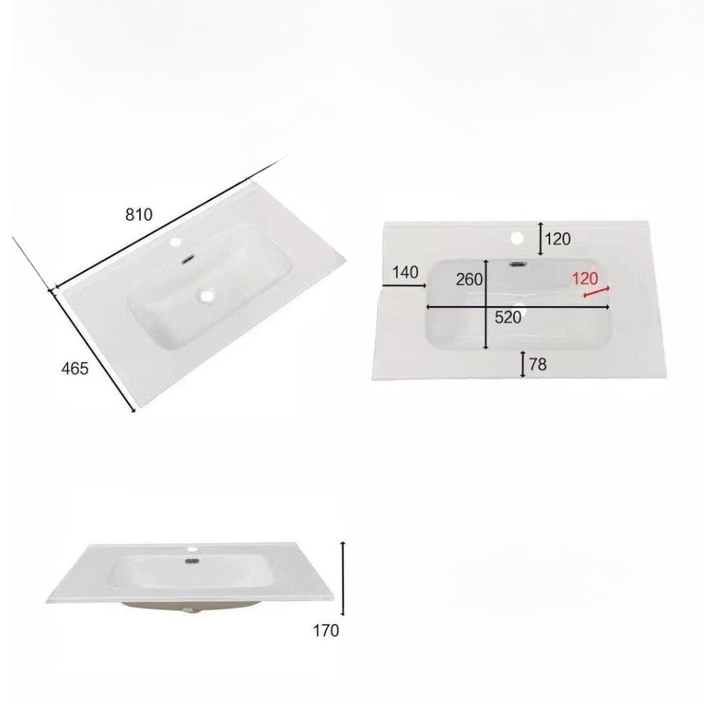 lavabo consolle da appoggio vas836-80 81x46.5x14 cm. bianco, vista ambientata con mobile da bagno coordinato