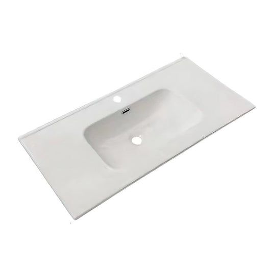 lavabo consolle da appoggio vas836-100 101x46.5x14 cm. bianco, lavabo moderno ideale per bagni eleganti e funzionali