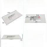 lavabo consolle da appoggio vas836-100 101x46.5x14 cm. bianco, vista ambientata con mobile da bagno coordinato