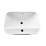 lavabo da semincasso cup6026b in ceramica 60x40x16.5 cm bianco, dettaglio del lavabo in ceramica con finitura lucida