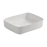 lavabo da appoggio bowl9391b in ceramica 50x39x13 cm. bianco, dettaglio del lavabo in ceramica con finitura lucida