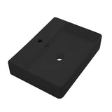 lavabo da appoggio 9555 in ceramica 60x42x13 cm nero opaco, lavabo moderno ideale per bagni eleganti e funzionali