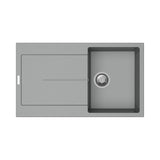 enigma d100 lavello vasca e gocciolatoio croma, lavello in granito a una vasca, vista frontale