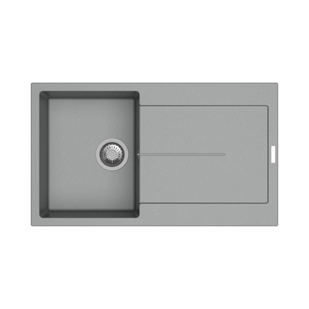 enigma d100 lavello vasca e gocciolatoio croma, dettaglio della vasca singola in materiale resistente