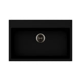 waltz 78x51 lavello una vasca nero, lavello in granito a una vasca, vista frontale
