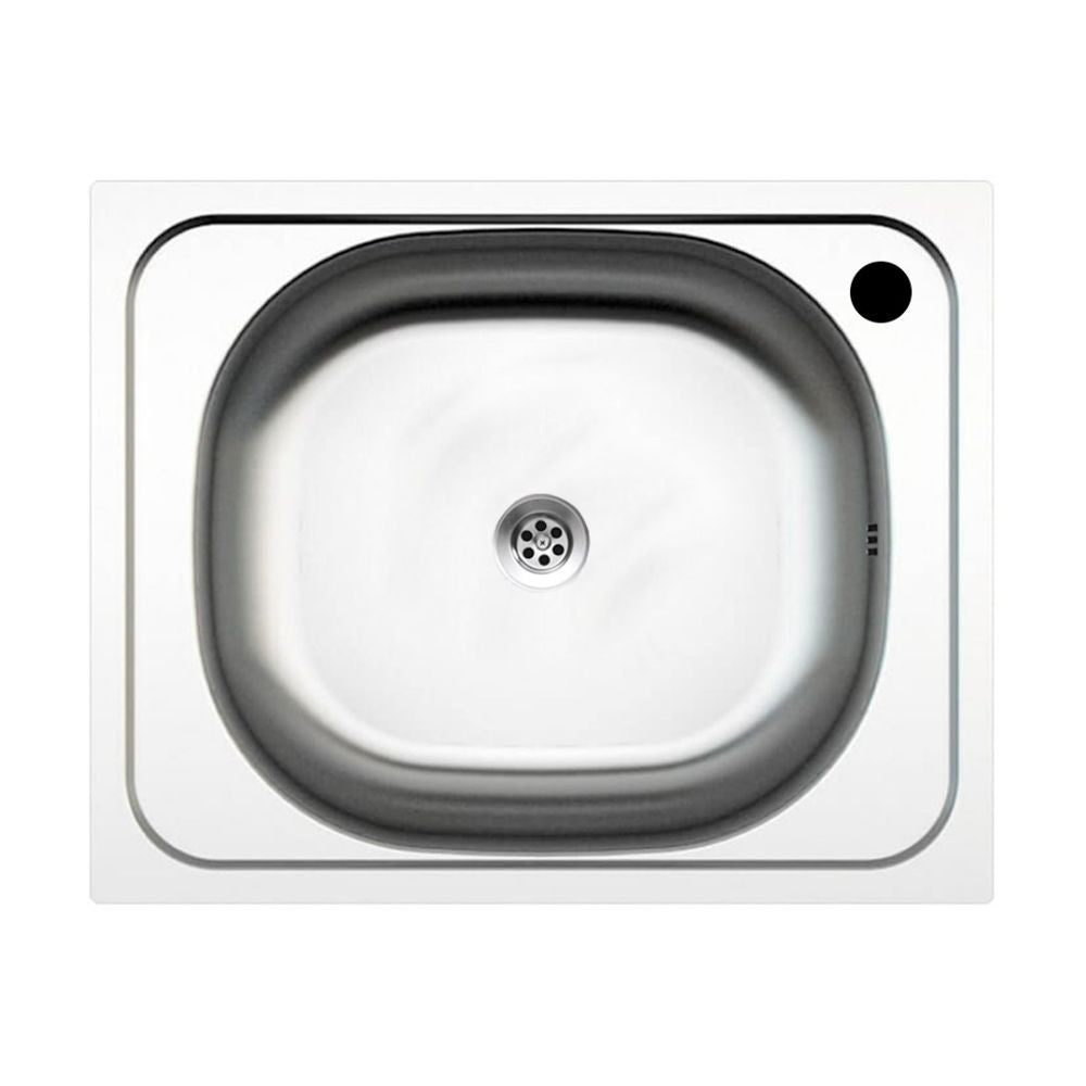 lavello incasso n205as 40x50 monovasca, dettaglio della superficie lucida in acciaio