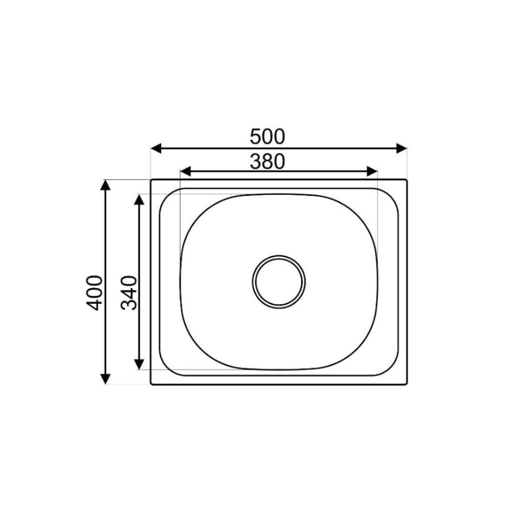 lavello incasso n205as 40x50 monovasca, lavello singolo installato in top cucina moderno