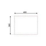lavello incasso n205as 40x50 monovasca, vista laterale con bordo incasso a filo o semifilo