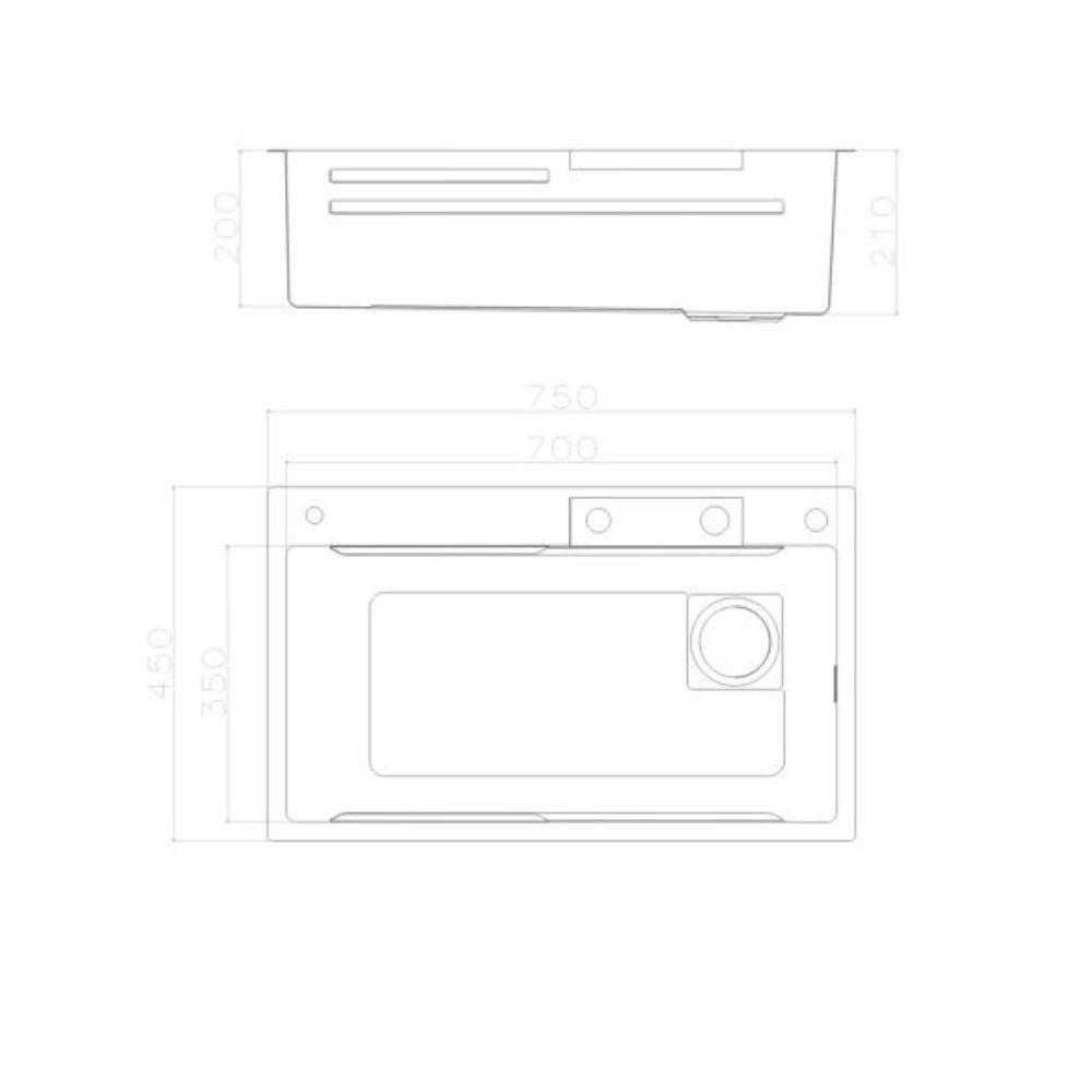 lavello incasso sa3541 una vasca 75x45 cm. completo di accessori colore inox, ambientazione d’arredo con il prodotto protagonista