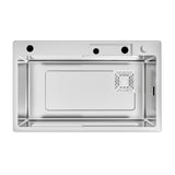 lavello incasso sa3541 una vasca 75x45 cm. completo di accessori colore inox, lavello inox resistente e igienico, ideale per cucine compatte