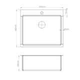 lavello incasso sa3070 una vasca 55x48 cm. inox, dettaglio della superficie lucida in acciaio