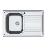 lavello classic 273 79x50 cm destro, lavello in acciaio inox a una vasca, vista frontale