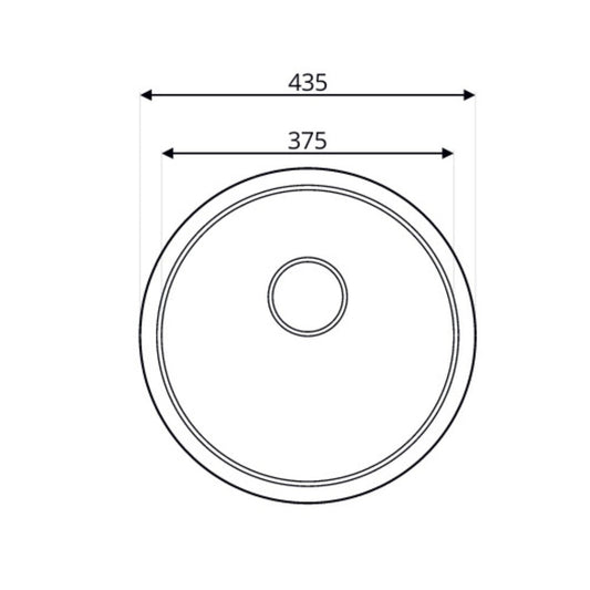 lavello rotondo diametro 43,5 cm rondo' ec192, dettaglio della superficie lucida in acciaio