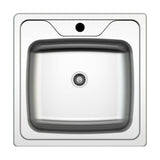 lavello 50x50 classic n24435as, lavello in acciaio inox a una vasca, vista frontale