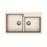 tip toe n200 lavello 2 vasche avena, lavello in granito a due vasche, vista frontale