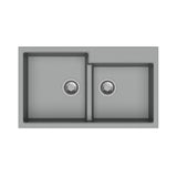 tip toe n200 lavello 2 vasche croma, lavello in granito a due vasche, vista frontale