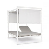 Daybed KONNOR in alluminio bianco con lettini reclinabili tortora