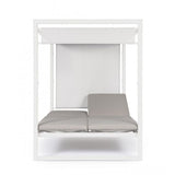 Daybed KONNOR in alluminio bianco con lettini reclinabili tortora