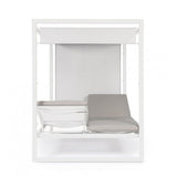 Daybed KONNOR in alluminio bianco con lettini reclinabili tortora