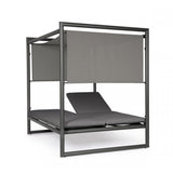 Daybed KONNOR in alluminio antracite con lettini reclinabili grigio scuro