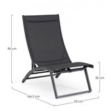 Set di 2 poltrone reclinabili TAYLOR in alluminio e textilene antracite