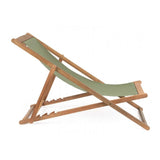 Set di 4 sdraio NOEMI in legno di acacia e tessuto verde, reclinabili
