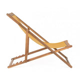 Set di 4 sdraio NOEMI in legno di acacia e tessuto giallo, reclinabili