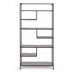 Libreria SHAPE in acciaio e legno nobilitato 80x30x162 cm