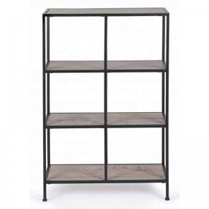 Libreria SHAPE in acciaio e legno nobilitato 60x25x90 cm