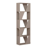 libreria frame colore light mocha con 5 ripiani, vista ambientata in soggiorno o studio con libreria a giorno