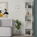 libreria a cubo piri colore bianco h 161x30x35 cm., vista ambientata in soggiorno o studio con libreria a giorno