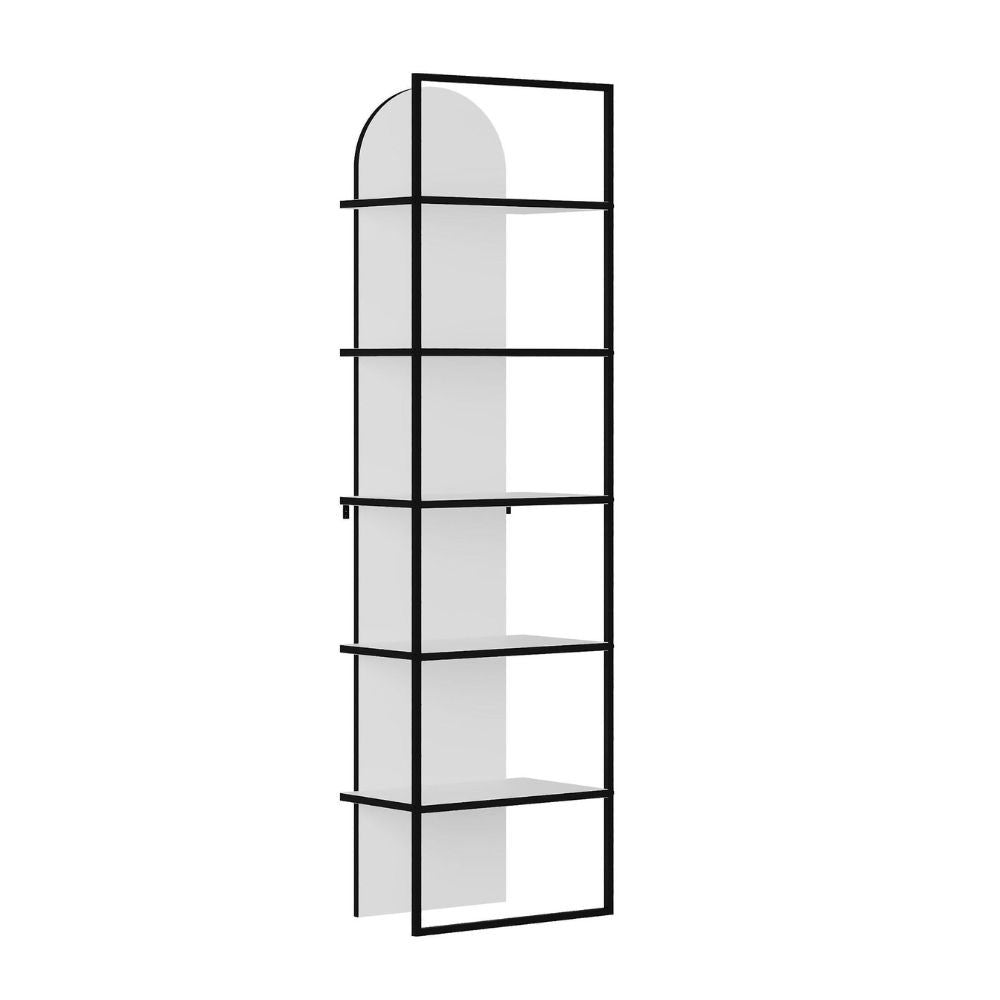 libreria archy 5 ripiani in colore bianco, libreria con scaffali aperti per una disposizione libera e creativa