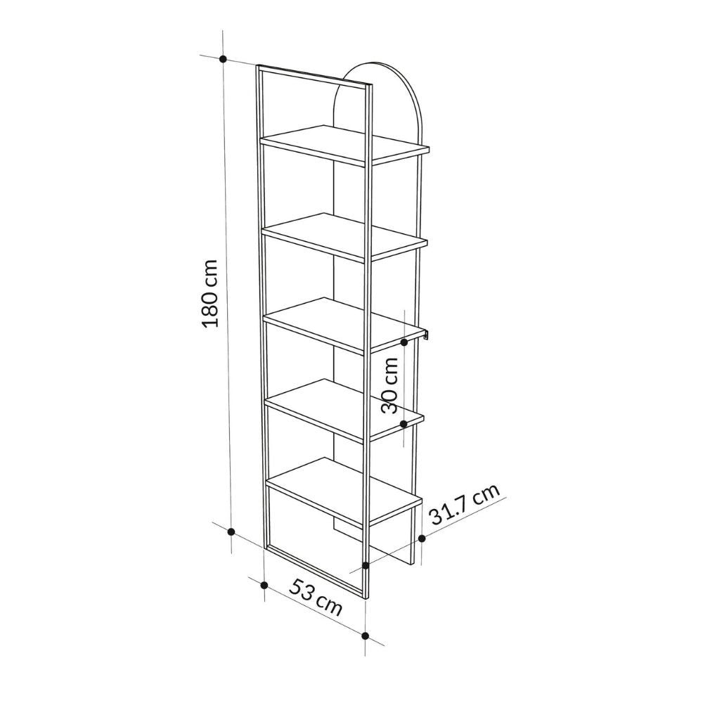 libreria archy 5 ripiani in colore bianco, perfetta per valorizzare pareti vuote e creare spazi funzionali